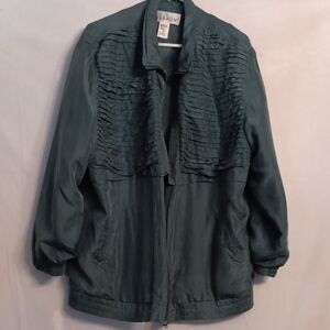 Lady Lavon Teal Silk Jacket Size 1X